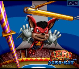 Title screen of the game Aero the Acro-Bat on Nintendo Super NES