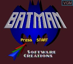 Title screen of the game Batman on Nintendo Super NES