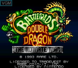 Title screen of the game Battletoads & Double Dragon - The Ultimate Team on Nintendo Super NES