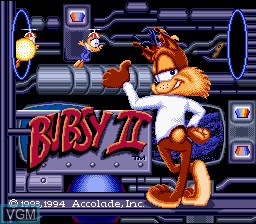 Title screen of the game Bubsy II on Nintendo Super NES