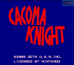 Title screen of the game Cacoma Knight in Bizyland on Nintendo Super NES
