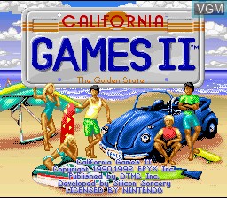 Title screen of the game California Games II on Nintendo Super NES