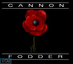 Title screen of the game Cannon Fodder on Nintendo Super NES