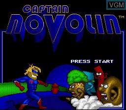 Title screen of the game Captain Novolin on Nintendo Super NES