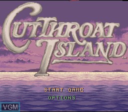 Title screen of the game Cutthroat Island on Nintendo Super NES