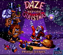 Title screen of the game Daze Before Christmas on Nintendo Super NES