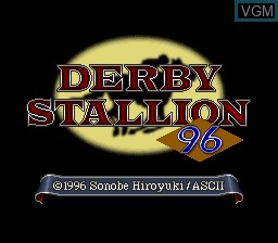 Title screen of the game Derby Stallion 96 on Nintendo Super NES