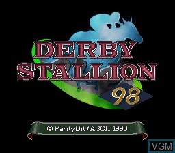 Title screen of the game Derby Stallion 98 on Nintendo Super NES