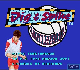 Title screen of the game Dig & Spike Volleyball on Nintendo Super NES