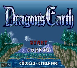 Title screen of the game Dragon's Earth on Nintendo Super NES