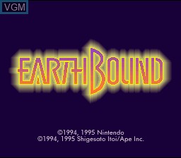Title screen of the game EarthBound on Nintendo Super NES