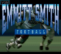 Title screen of the game Emmitt Smith Football on Nintendo Super NES