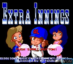 Title screen of the game Extra Innings on Nintendo Super NES
