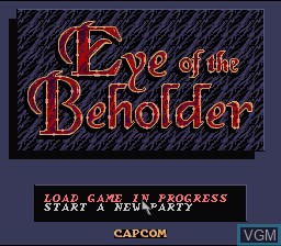 Title screen of the game Advanced Dungeons & Dragons - Eye of the Beholder on Nintendo Super NES