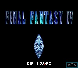 Title screen of the game Final Fantasy IV on Nintendo Super NES