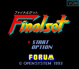 Title screen of the game Final Set on Nintendo Super NES