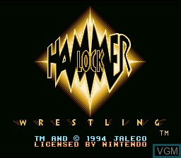 Title screen of the game HammerLock Wrestling on Nintendo Super NES