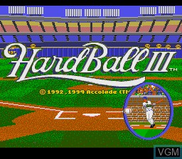 Title screen of the game Hardball III on Nintendo Super NES