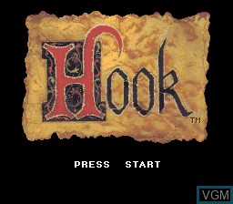 Title screen of the game Hook on Nintendo Super NES