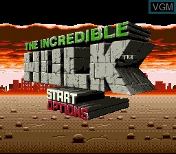 Title screen of the game Incredible Hulk, The on Nintendo Super NES