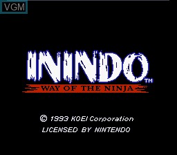 Title screen of the game Inindo - Way of the Ninja on Nintendo Super NES