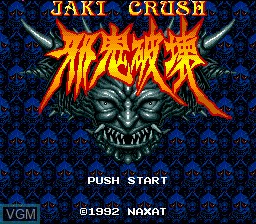 Title screen of the game Naxat Super Pinball - Jaki Hakai on Nintendo Super NES
