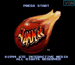 Title screen of the game Jammit on Nintendo Super NES