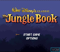 Title screen of the game Jungle Book, The on Nintendo Super NES