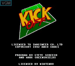 Title screen of the game Kick Off on Nintendo Super NES