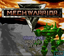 Title screen of the game MechWarrior on Nintendo Super NES
