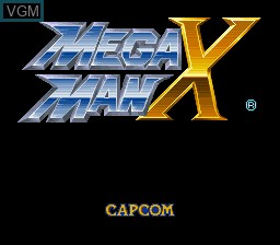 Title screen of the game Mega Man X on Nintendo Super NES