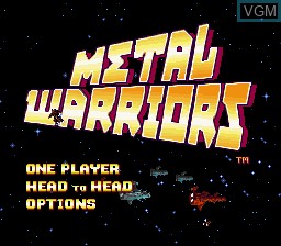 Title screen of the game Metal Warriors on Nintendo Super NES