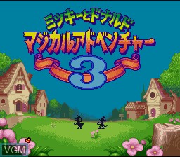 Title screen of the game Mickey to Donald Magical Adventure 3 on Nintendo Super NES