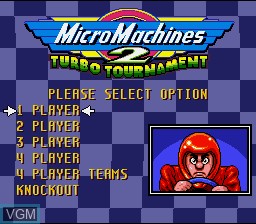 Title screen of the game Micro Machines 2 - Turbo Tournament on Nintendo Super NES