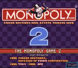 Title screen of the game Monopoly Game 2, The on Nintendo Super NES