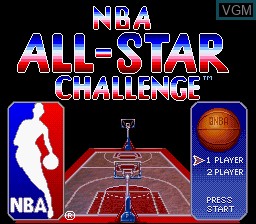 Title screen of the game NBA All-Star Challenge on Nintendo Super NES
