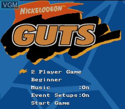 Title screen of the game Nickelodeon GUTS on Nintendo Super NES