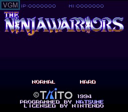 Title screen of the game Ninja Warriors on Nintendo Super NES