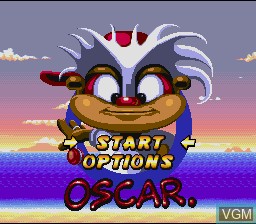 Title screen of the game Oscar on Nintendo Super NES