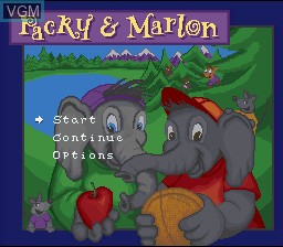 Title screen of the game Packy & Marlon on Nintendo Super NES