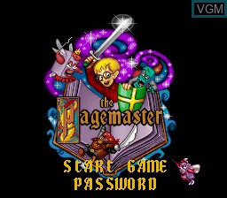 Title screen of the game Pagemaster, The on Nintendo Super NES