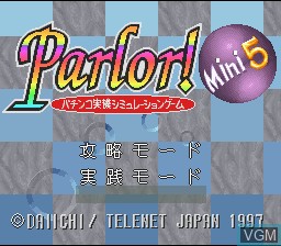 Title screen of the game Parlor! Mini 5 on Nintendo Super NES