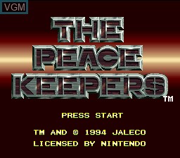 Title screen of the game Peace Keepers, The on Nintendo Super NES