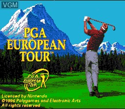 Title screen of the game PGA European Tour on Nintendo Super NES