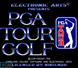 Title screen of the game PGA Tour Golf on Nintendo Super NES