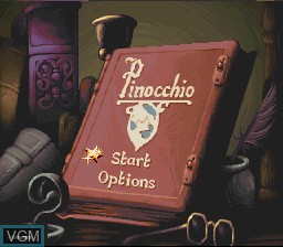 Title screen of the game Pinocchio on Nintendo Super NES