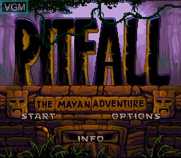 Title screen of the game Pitfall - The Mayan Adventure on Nintendo Super NES