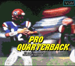 Title screen of the game Pro Quarterback on Nintendo Super NES
