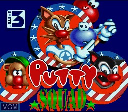 Title screen of the game Putty Squad on Nintendo Super NES