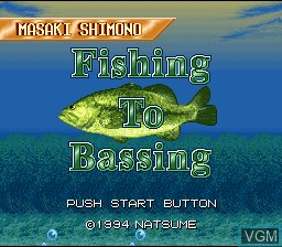 Title screen of the game Shimono Masaki no Fishing to Bassing on Nintendo Super NES